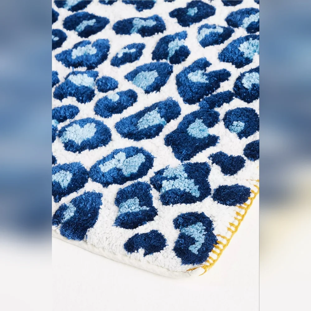 Anthropologie Lola Leopard Tufted Cotton Bath Mat